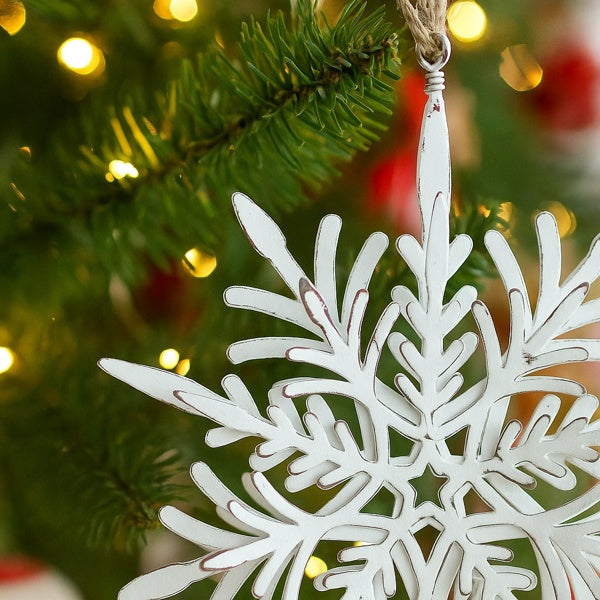 6-piece Set Of 6.1-inch Christmas Tree Snowflake Ornaments